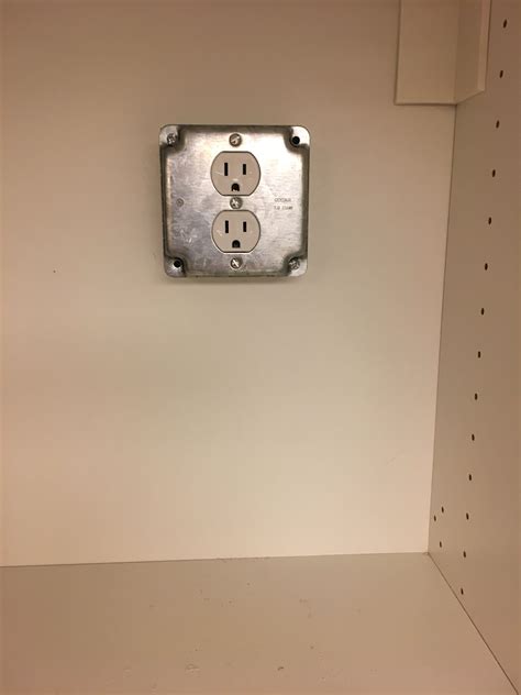 cabinet electrical box|inside cabinet outlet box.